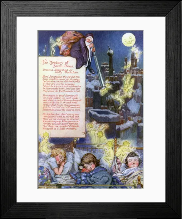 Framed Print : The Mystery of Santa Claus by Molly Benatar Framed Print : The Mystery of Santa Claus by Molly Benatar