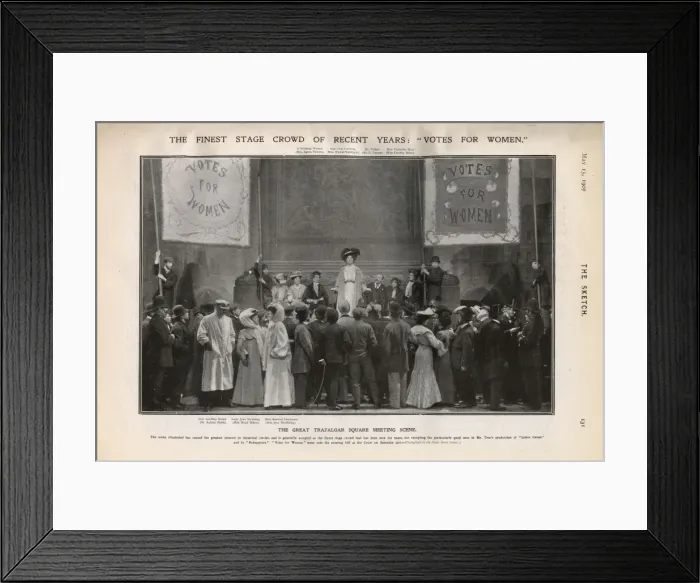 Framed Print : Scene from stage play, Votes for Women, 1907 Framed Print : Scene from stage play, Votes for Women, 1907