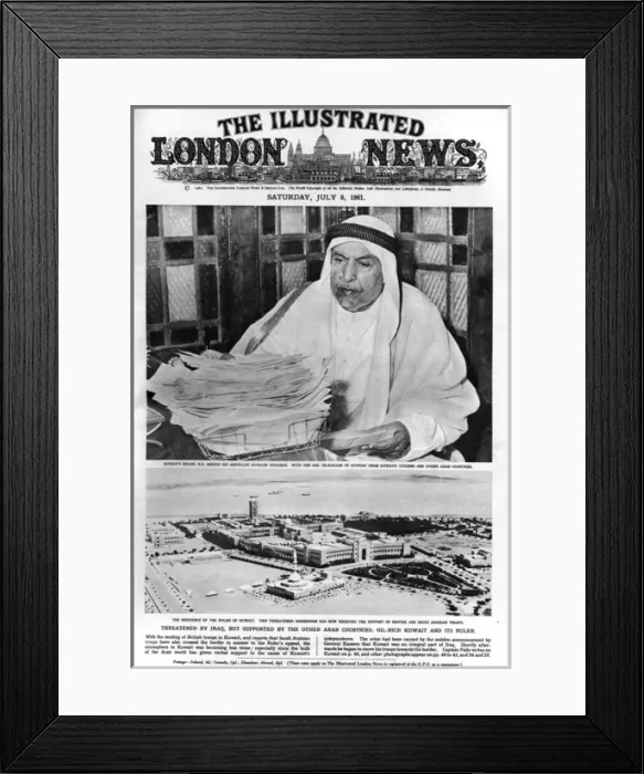 Framed Print : ILN cover - Kuwait and its ruler, 1961 Framed Print : ILN cover - Kuwait and its ruler, 1961