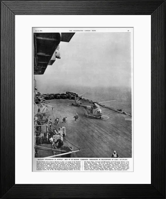 Framed Print : Iraq-Kuwait tensions 1961 - helicopters leaving HMS Bulwark Framed Print : Iraq-Kuwait tensions 1961 - helicopters leaving HMS Bulwark