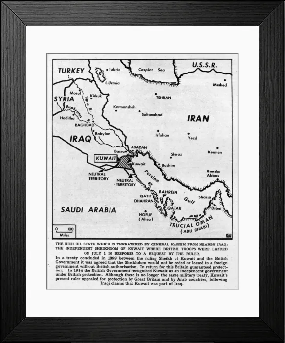 Framed Print : Iraq-Kuwait tensions 1961 Framed Print : Iraq-Kuwait tensions 1961