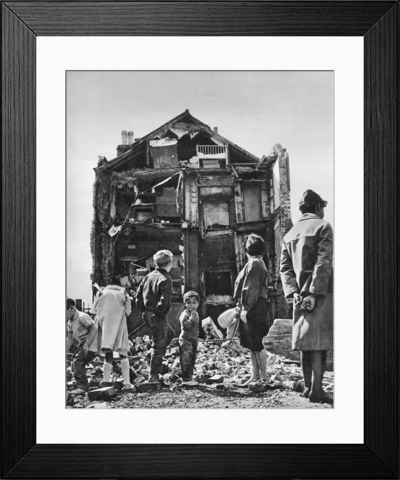Framed Print : Collapsed house in Swedenborg Square, Stepney Framed Print : Collapsed house in Swedenborg Square, Stepney