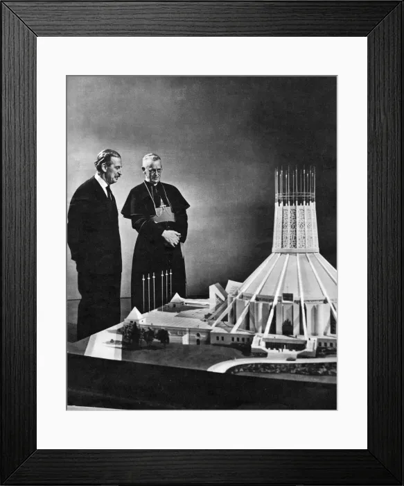 Framed Print : Bishop, architect and future cathedral Framed Print : Bishop, architect and future cathedral