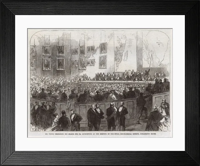 Framed Print : Mr. Young describing search for Livingstone