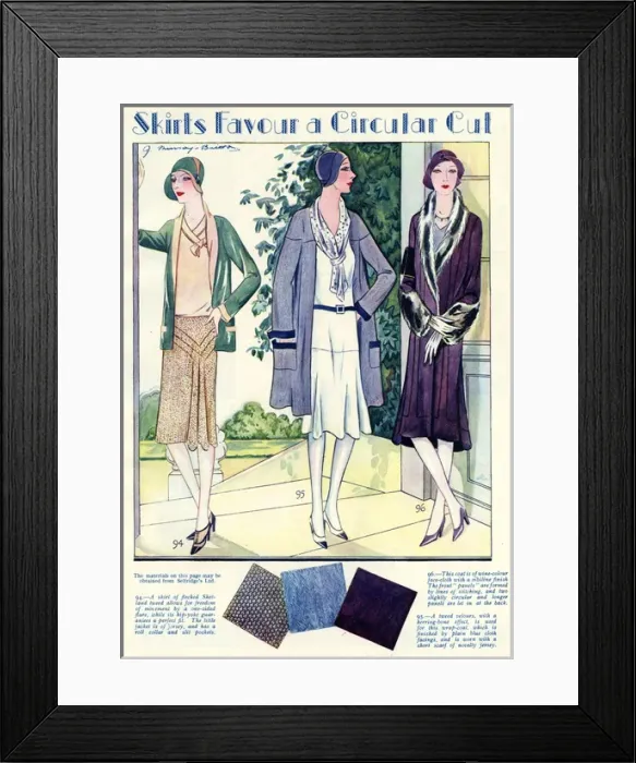 Framed Print : Skirts favour a circular cut 1929 Framed Print : Skirts favour a circular cut 1929