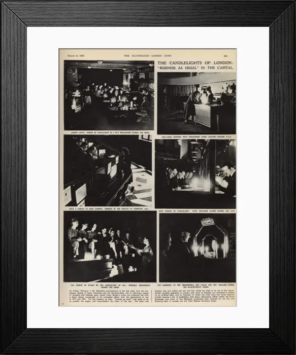 Framed Print : Blackout. Fuel-crisis shopping in London, 1947