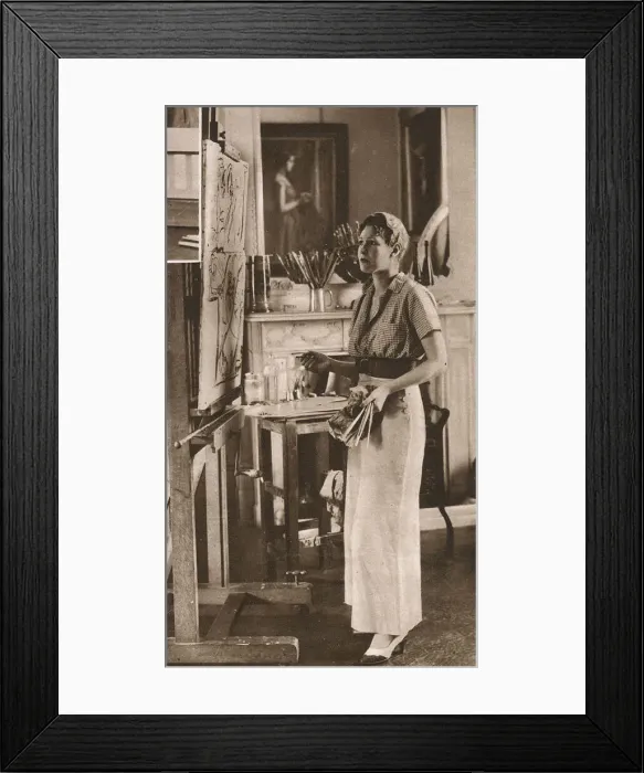 Framed Print : Anna Zinkeisen preparing designs for the Queen Mary Framed Print : Anna Zinkeisen preparing designs for the Queen Mary