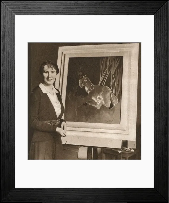 Framed Print : Agnes Pinder Davis with designs for the Queen Mary Framed Print : Agnes Pinder Davis with designs for the Queen Mary