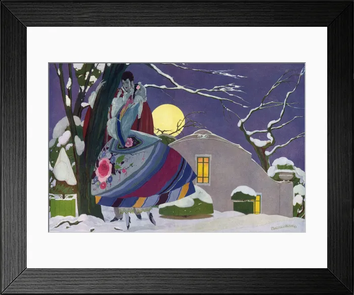 Framed Print : Souvenirs by Brunelleschi, couple in snowy scene Framed Print : Souvenirs by Brunelleschi, couple in snowy scene