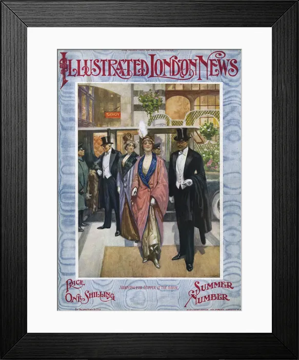 Framed Print : Elegant couple arriving for supper at the Savoy, 1913 Framed Print : Elegant couple arriving for supper at the Savoy, 1913