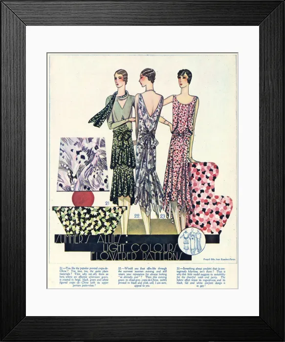 Framed Print : Womens clothing 1929