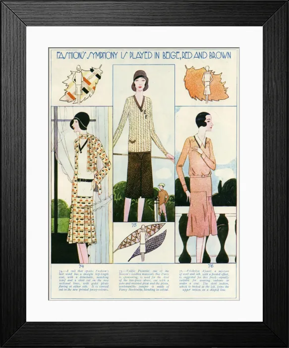 Framed Print : Womens Autumn clothing 1929 Framed Print : Womens Autumn clothing 1929
