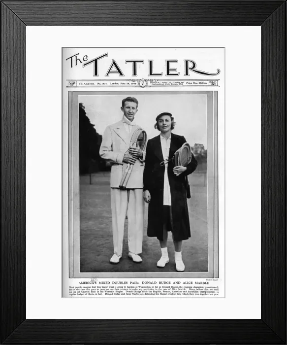Framed Print : Tatler cover - Alice Marble and Donald Budge