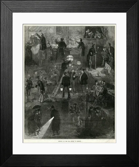 Framed Print : Gas Stokers strike 1872 Framed Print : Gas Stokers strike 1872