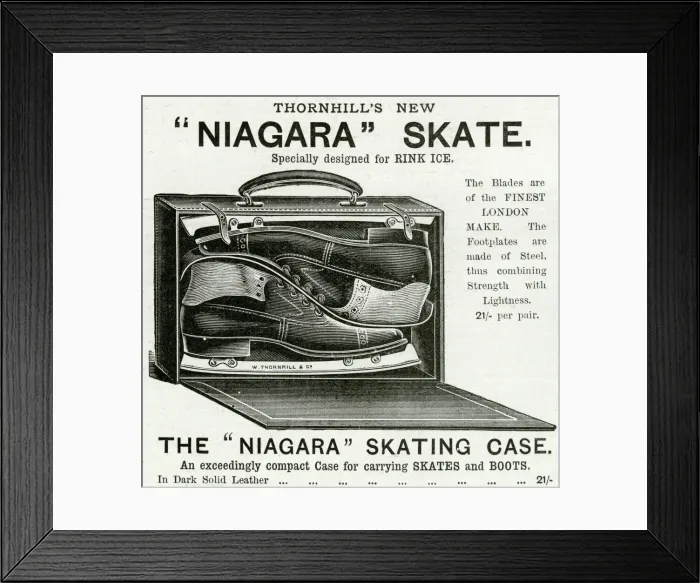 Framed Print : Advert for Thornhills Niagara ice-skates 1895 Framed Print : Advert for Thornhills Niagara ice-skates 1895