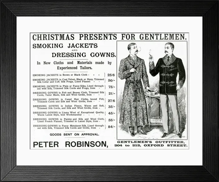 Framed Print : Advert for Peter Robinson, gentlemens clothing 1895 Framed Print : Advert for Peter Robinson, gentlemens clothing 1895
