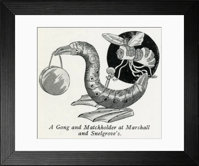 Framed Print : Christmas present - gong and matchholder 1927 Framed Print : Christmas present - gong and matchholder 1927