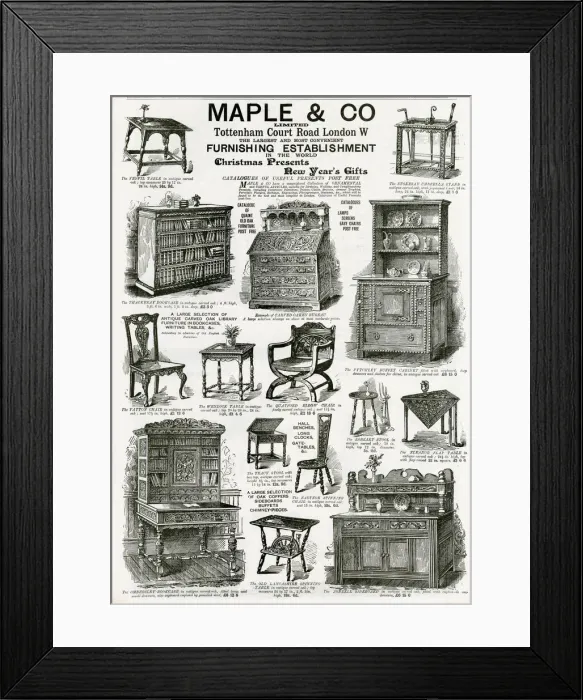 Framed Print : Advert for Maple & Co furniture 1893 Framed Print : Advert for Maple & Co furniture 1893