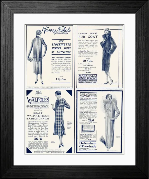 Framed Print : Page of womens Autumn fashion 1925 Framed Print : Page of womens Autumn fashion 1925