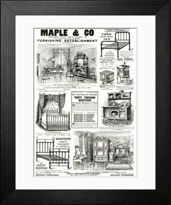 Framed Print : Advert for Maple & Co furniture 1896 Framed Print : Advert for Maple & Co furniture 1896