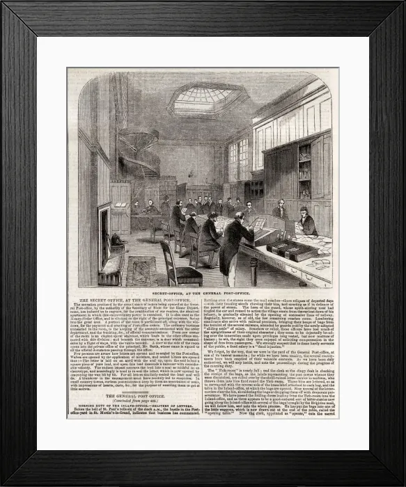 Framed Print : The Secret Office at the General Post Office, 1844