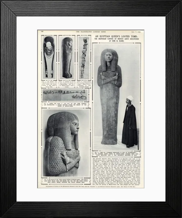 Framed Print : The despoiled coffins of Meryet-Amun at Deir el Bahri, 1929