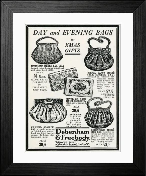 Framed Print : Advert for Debenham & Freebody womens pyjamas 1927 Framed Print : Advert for Debenham & Freebody womens pyjamas 1927