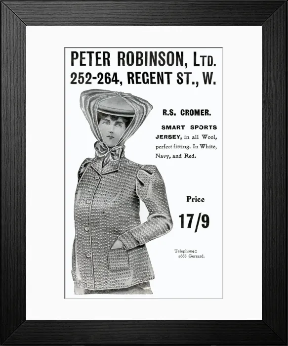 Framed Print : Advert for Peter Robinson womens clothing 1905 Framed Print : Advert for Peter Robinson womens clothing 1905