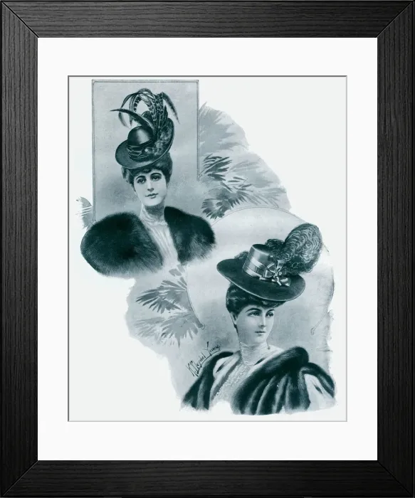 Framed Print : Womens hats 1905 Framed Print : Womens hats 1905