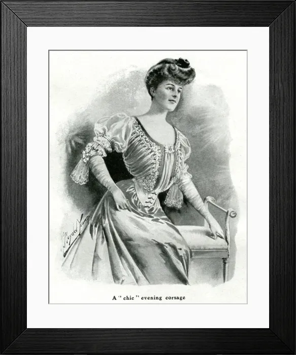 Framed Print : Womens evening corsage 1905