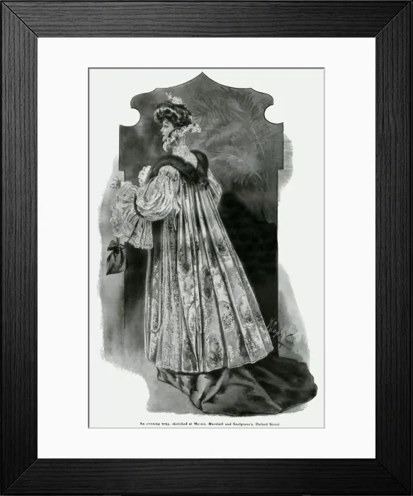 Framed Print : Womens evening wrap 1905 Framed Print : Womens evening wrap 1905