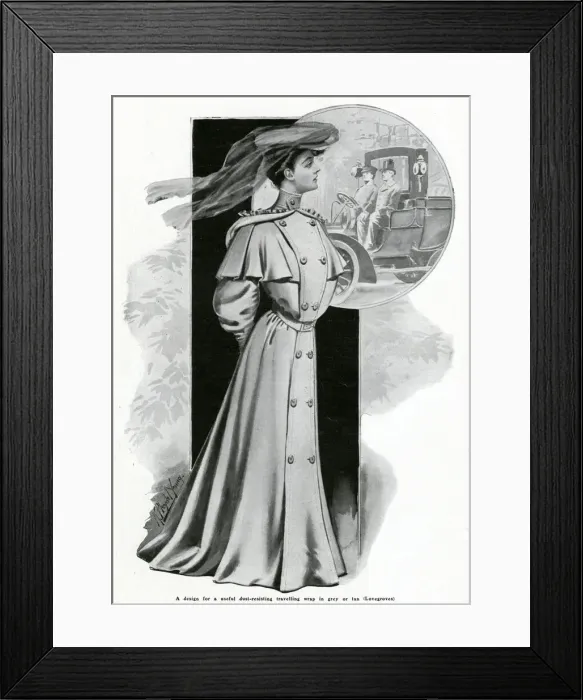 Framed Print : Womens motoring coat 1905 Framed Print : Womens motoring coat 1905