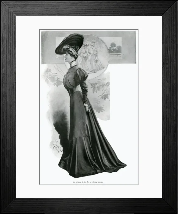 Framed Print : Walking costume 1905 Framed Print : Walking costume 1905