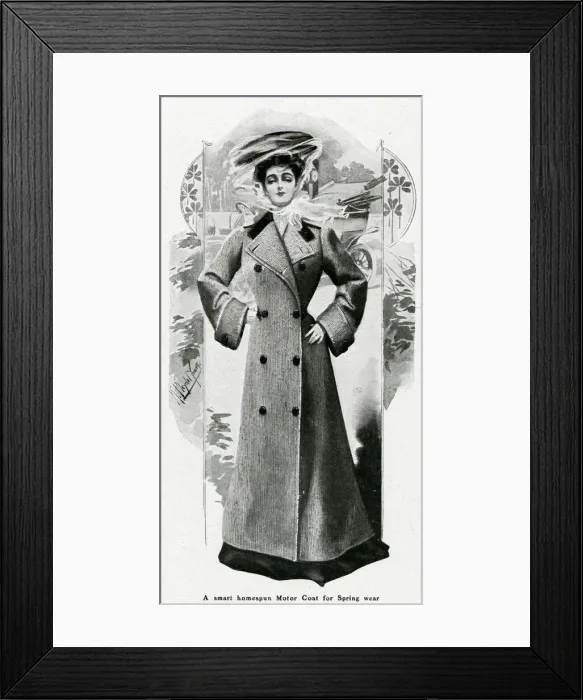Framed Print : Womens motoring coat 1905 Framed Print : Womens motoring coat 1905