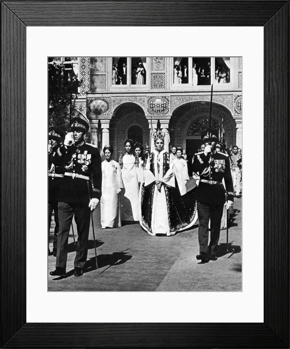 Framed Print : Queen Farah Dibah of Iran - Shahs Coronation