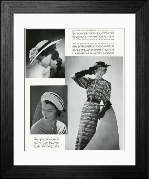 Framed Print : Ascot hats 1937