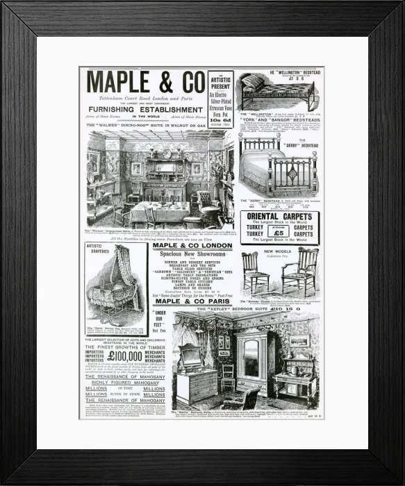 Framed Print : Advert for Maple & Co furnishing 1897 Framed Print : Advert for Maple & Co furnishing 1897