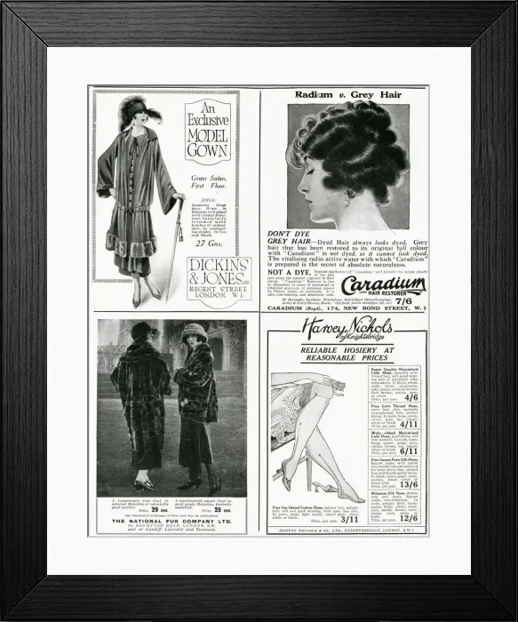 Framed Print : Page of fashion adverts - April 1924 Framed Print : Page of fashion adverts - April 1924