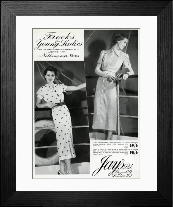 Framed Print : Advert for Jays frocks 1937 Framed Print : Advert for Jays frocks 1937