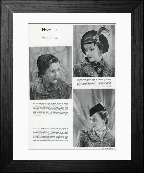 Framed Print : New in headlines 1937 Framed Print : New in headlines 1937
