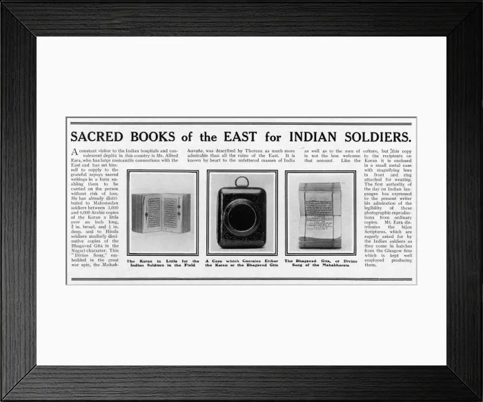 Framed Print : Sacred books of the East for Indian Soldiers Framed Print : Sacred books of the East for Indian Soldiers