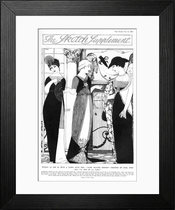 Framed Print : Dresses designed by Paul Iribe for La Rue de la Paix Framed Print : Dresses designed by Paul Iribe for La Rue de la Paix