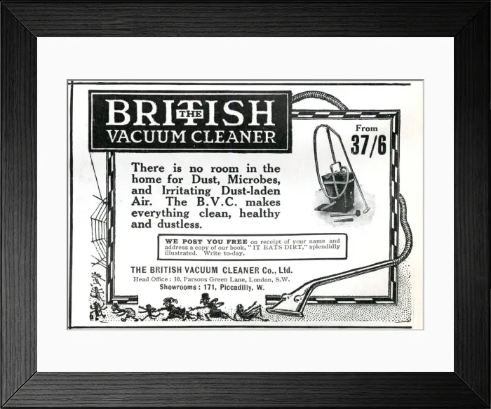 Framed Print : Advert for The British Vacuum cleaner 1912