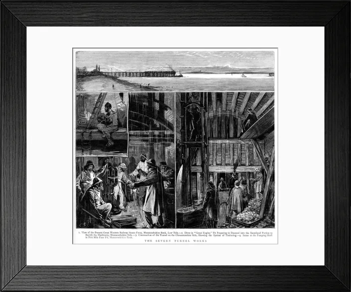Framed Print : The Severn Tunnel works, 1880 Framed Print : The Severn Tunnel works, 1880
