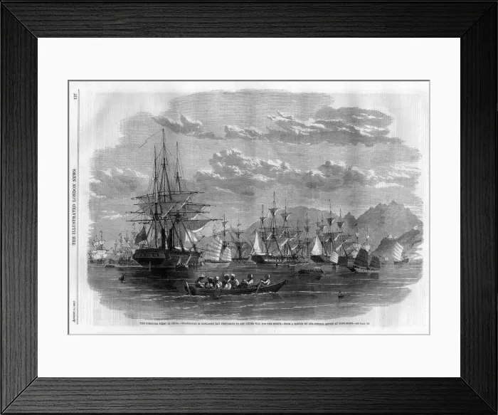 Framed Print : Combined fleet in China, 1860 Framed Print : Combined fleet in China, 1860