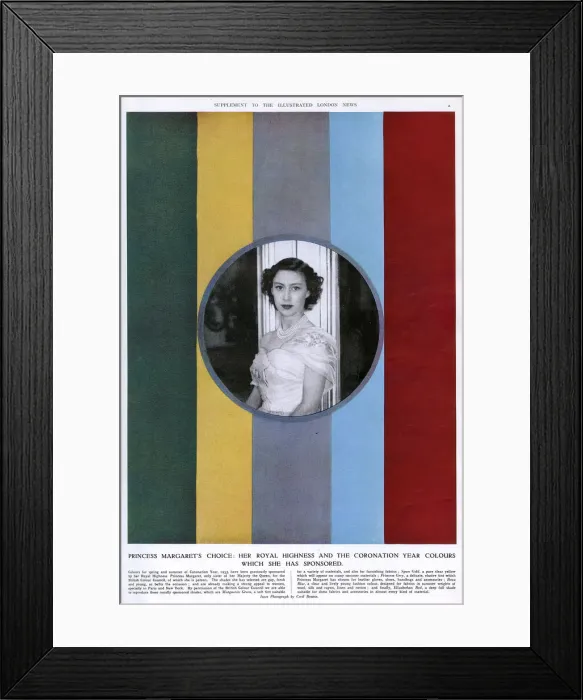 Framed Print : Princess Margarets Choice of Colours for Coronation Year Framed Print : Princess Margarets Choice of Colours for Coronation Year