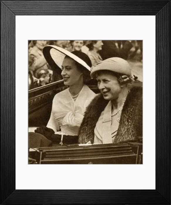 Framed Print : Princess Margaret and Princess Royal at Ascot, 1952