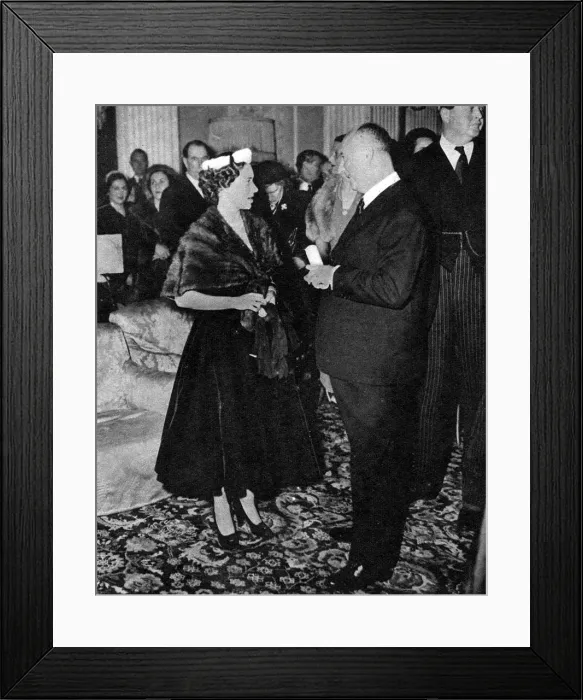 Framed Print : Princess Margaret with Christian Dior at Blenheim fashion sh Framed Print : Princess Margaret with Christian Dior at Blenheim fashion sh