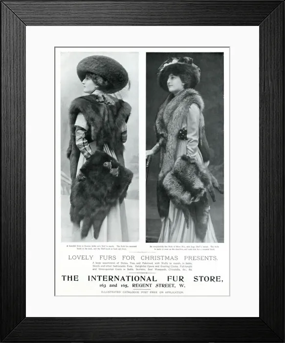 Framed Print : Advert for International Fur Store 1909 Framed Print : Advert for International Fur Store 1909