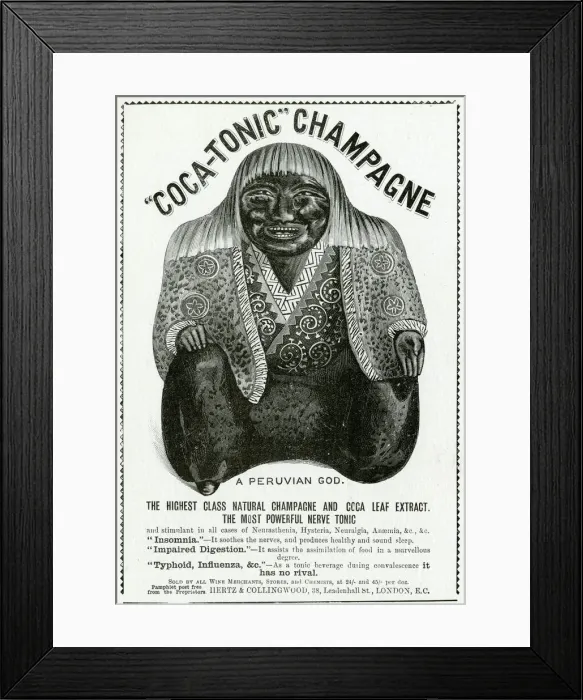 Framed Print : Advert for Coca-tonic, Champagne - nerve tonic 1897 Framed Print : Advert for Coca-tonic, Champagne - nerve tonic 1897